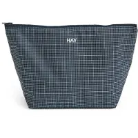 HAY - Grid Pouch - Medium - Dark Blue, Trousse de toilette, Bleu