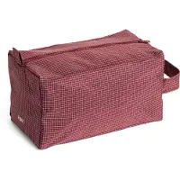 HAY Toilettas Grid Wash Bag Medium Burgundy, Trousse de toilette, Rouge