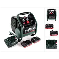 Metabo Power 160-5 18 LTX BL OF compresseur sans fil 18 V 8,0 bars sans brosse + 2x batterie LiHD 4,0 Ah + chargeur + chargeur de batterie.