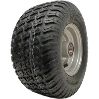 Parnells 13x6.50-6 Grass Lawnmower Tyre &amp; Steel Wheel Rim Journey P332 25mm 6205 Bearings