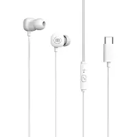 HomeShopXL Écouteurs intra-auriculaires Maxell Square+ – Connecteur USB-C – Câble de 120 cm – Microphone – Confortables – Son stéréo – Blanc [52041WH]