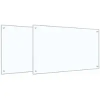 vidaXL : 2 panneaux de protection pour cuisine, transparents, 100 x 60 cm, en verre trempé