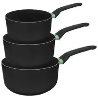 Fackelmann Set de 3 casseroles Fackelmann Brandao 16/18/20 cm revêtement céramique noir