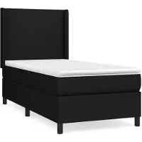 vidaXL Lit boxspring avec matelas noir 90x190 cm Tissu