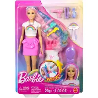 Barbie Shiny Rainbow Hair Doll Rose Enfants