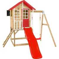 Zwerkules Lolla 2 Maison pour enfants sur pilotis avec toboggan et balançoire en bois