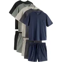 Next Pyjama court mastic / bleu marine / anthracite / vert pastel / noir