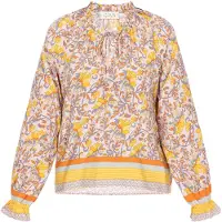 Gaya Chemisier 'Fashion Look' crème / bleu ciel / jaune / orange foncé