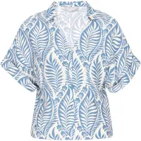 Usha Chemisier bleu roi / blanc