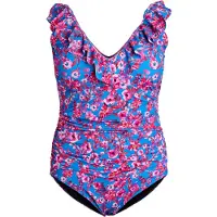 Swim By Zizzi Maillot de bain 'Kitrin' azur / rose / rouge / blanc