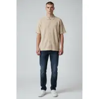 GUESS pour homme. M6GP09K3078 Polo Yarn Dyed Waffle beige verdâtre (L), Casuel, Polyester, Manche courte