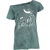 Alice Au Pays Des Merveilles T-Shirt Manches courtes Disney de - Chat du Cheshire - Sourire - S - M - pour Femme - bleu - Taille M