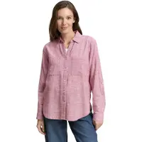 Tom Tailor Chemisier rose foncé / blanc
