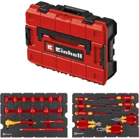 Einhell Coffre à outils pour électriciens VDE, 370516, E-Case, 24 pièces