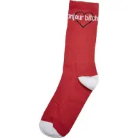 Mister tee Chaussettes 'Bonjour Bitches' rouge / noir / blanc