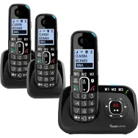 Audioline amplicomms BigTel 1583 DECT Téléphone à grosses touches noir, Téléphone, Noir