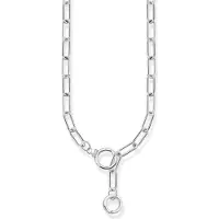 Thomas Sabo Collier à maillons avec deux fermoirs à anneaux et pierres blanches Argent, (Argent 925)