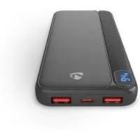 Nedis Batterie externe 10 000 mAh, 3 ports de sortie, USB-C/USB-A, charge rapide