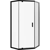 Luca Varess Vidor paroi de douche pentagone 90 x 90 cm verre transparent profil noir mat