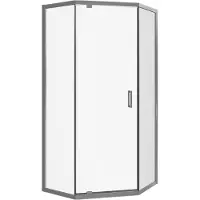 Luca Varess Vidor paroi de douche pentagone 90 x 90 cm verre transparent profil chrome brillant