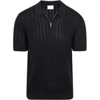 Profuomo Polo Maille Demi-Zip Dropneedle Marine