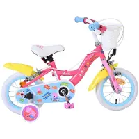 Volare Vélo enfant Peppa Pig - Fille - 12 pouces - Rose - Deux freins à main
