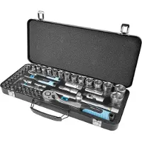 Quantool Q25010 Jeu de douilles et d'embouts, coffret 56 pièces