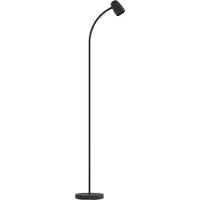 Eglo Lampadaire Carlo, lampe de salon à bras flexible, lampadaire orientable en métal noir, lampe de lecture avec douille E14, H 170 cm