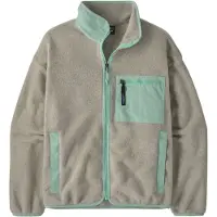 Patagonia - Polaire chaude et confortable à col montant - W's Synch Jkt Oatmeal Heather w/Thin Ice pour Femme - Taille XS - Beige