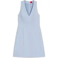 HUGO Robe à col V avec détails de couture