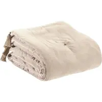 Vivaraise Edredon Pompons Elise Grege 80 X 180 Cm Vivaraise
