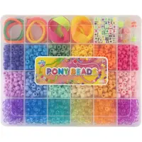 Ginza.se Creative Craft Group Set de perles Pony Beads Boîte de rangement 18 couleurs Enfants