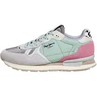 Pepe Jeans Baskets basses 'Brit Glen' gris / gris clair / menthe