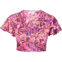 IZIA Chemisier 'Festival' marron / abricot / rose / fuchsia