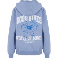 Miss Tee Sweat-shirt 'Good Vibes Bow' bleu / bleu-gris / blanc
