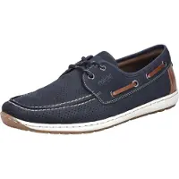 Rieker , modèle : 0881614 088. Chaussures pour hommes. Mocassins. Couleur : bleu. Style : décontracté