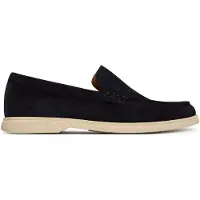 HUGO BOSS Mocassins en cuir suédé avec logo embossé