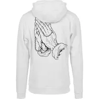 Mister tee Pray Hands Hoodie Blanc L Homme