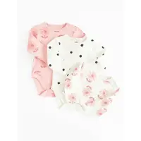 Cool Club Barboteuse / body rose ancienne / noir / blanc