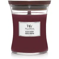 Woodwick Black Cherry bougie parfumée avec mèche en bois 275 g