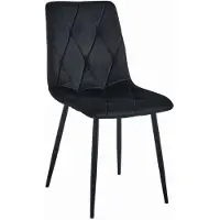Leobert Chaise - - Libra - Velours Noir/Pieds Noirs