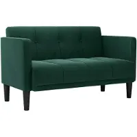 vidaXL Canapé deux places vert foncé 111 cm velours