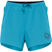 Norrøna - Short déperlant, extensible et respirant pour trail - Senja Flex1 4" Shorts W Brittany Blue pour Femme en Nylon - Taille S - Bleu