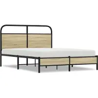 vidaXL Cadre de lit sans matelas 140x200 cm Chêne Sonoma Matériau dérivé du bois