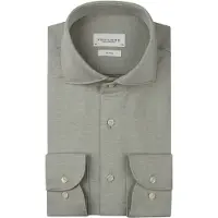 Profuomo Slim Fit Chemise en jersey vert, Unicolore