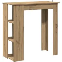 vidaXL Table de bar avec étagère Chêne Artisan 102x50x103,5 cm Bois composite