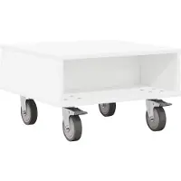 vidaXL Table d'appoint avec roues Blanc 50 x 50 x 30 cm