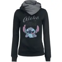 Lilo & Stitch Sweat-shirt à capuche Disney de - Aloha - XS - 5XL - pour Femme - noir/gris - Taille XL