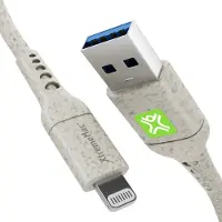 Xtrememac Eco Line Câble USB-A vers Lightning 1 m Matière Synthétique Crème