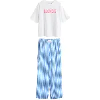 Next Pyjama bleu / rose clair / blanc